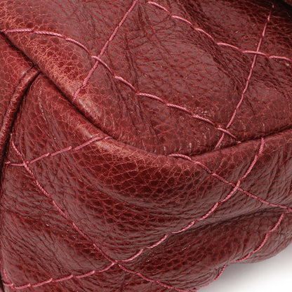 Exclusive Chanel Burgundy Glazed Calfskin On The Road Flap — Detail View