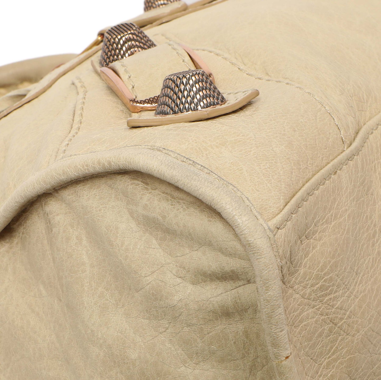Exclusive Balenciaga Beige Lambskin Giant 21 City — Top View