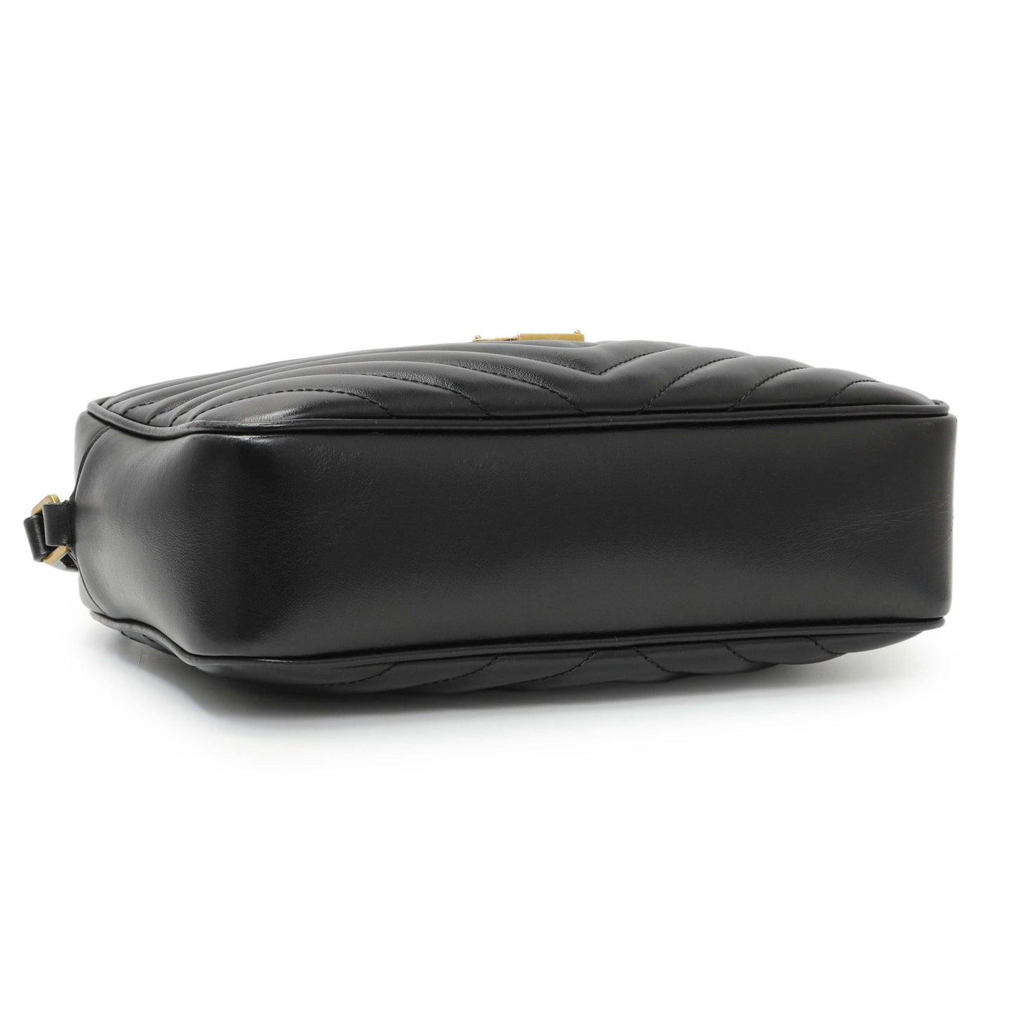 Exclusive Saint Laurent Black Calfskin Matelasse Monogram Lou Camera Bag — Back View