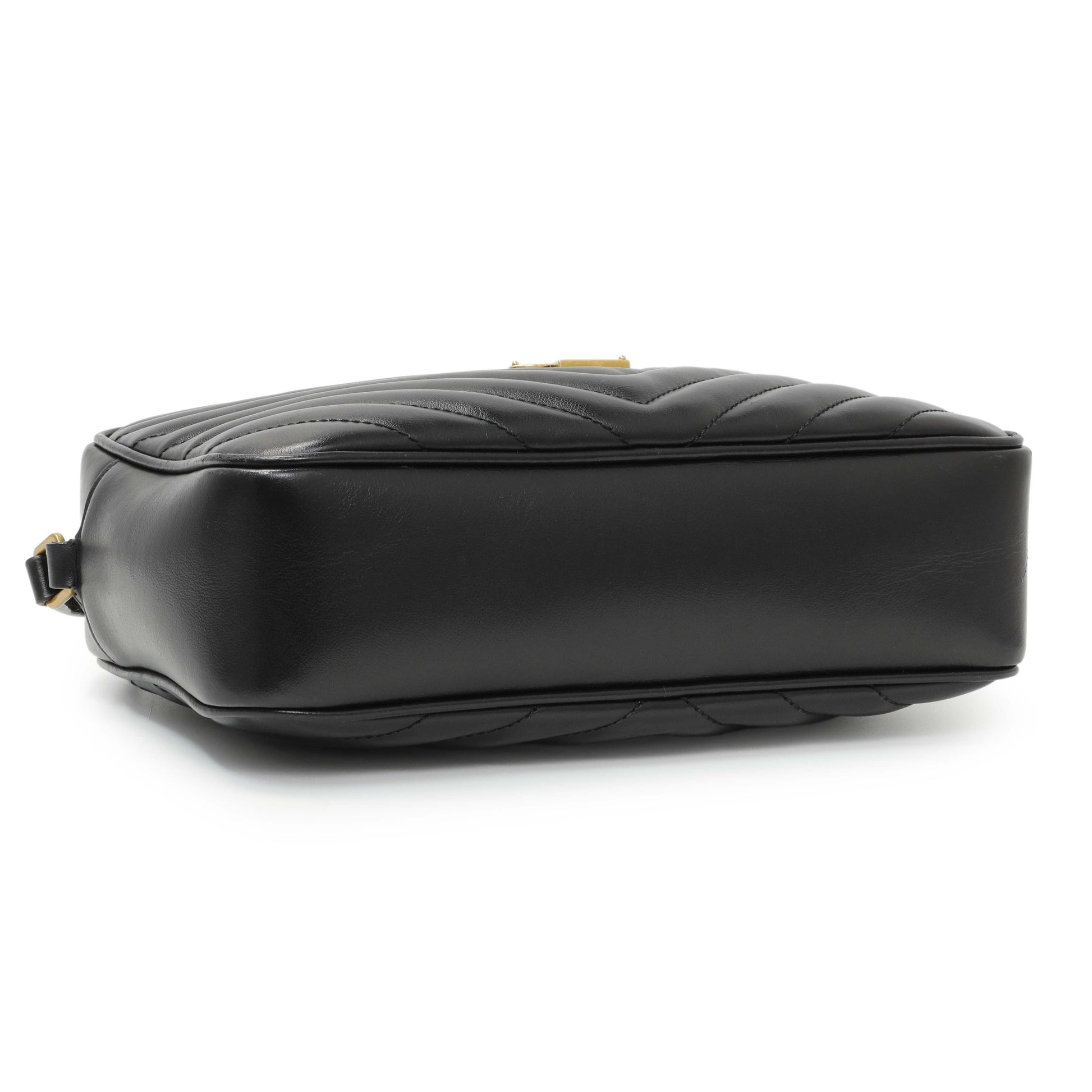Exclusive Saint Laurent Black Calfskin Matelasse Monogram Lou Camera Bag — Back View