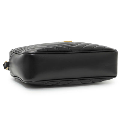 Exclusive Saint Laurent Black Calfskin Matelasse Monogram Lou Camera Bag — Back View