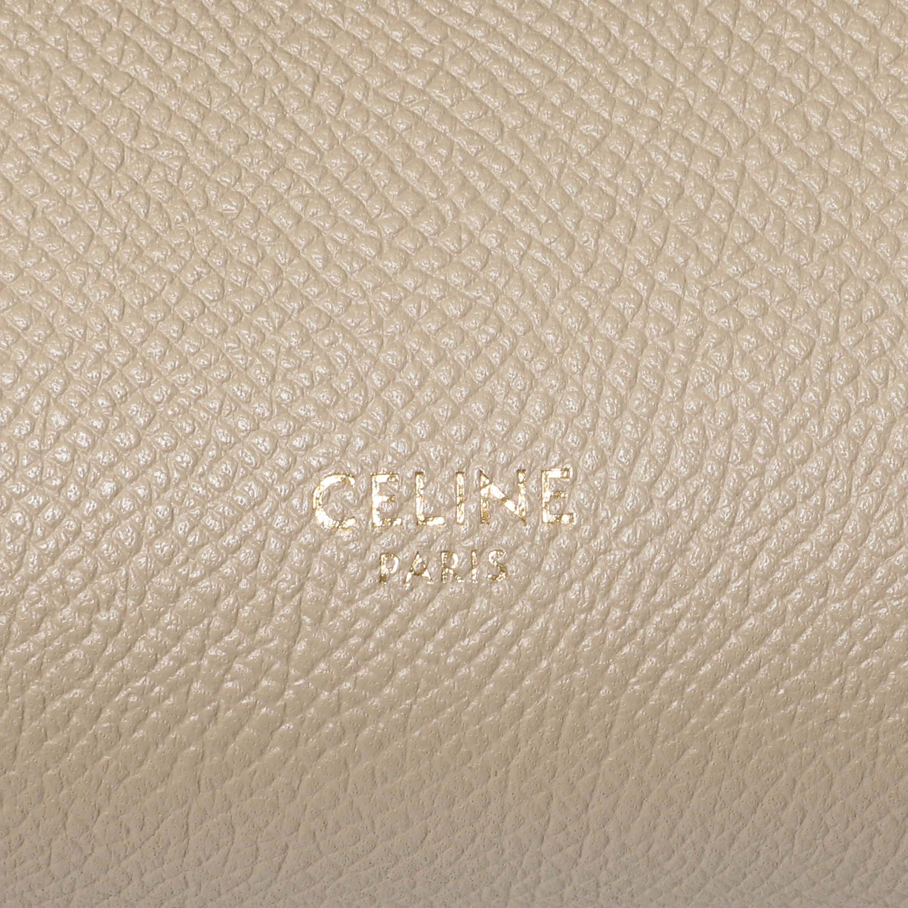 Exclusive Celine Beige Grained Calfskin Nano Belt Bag — Detail View
