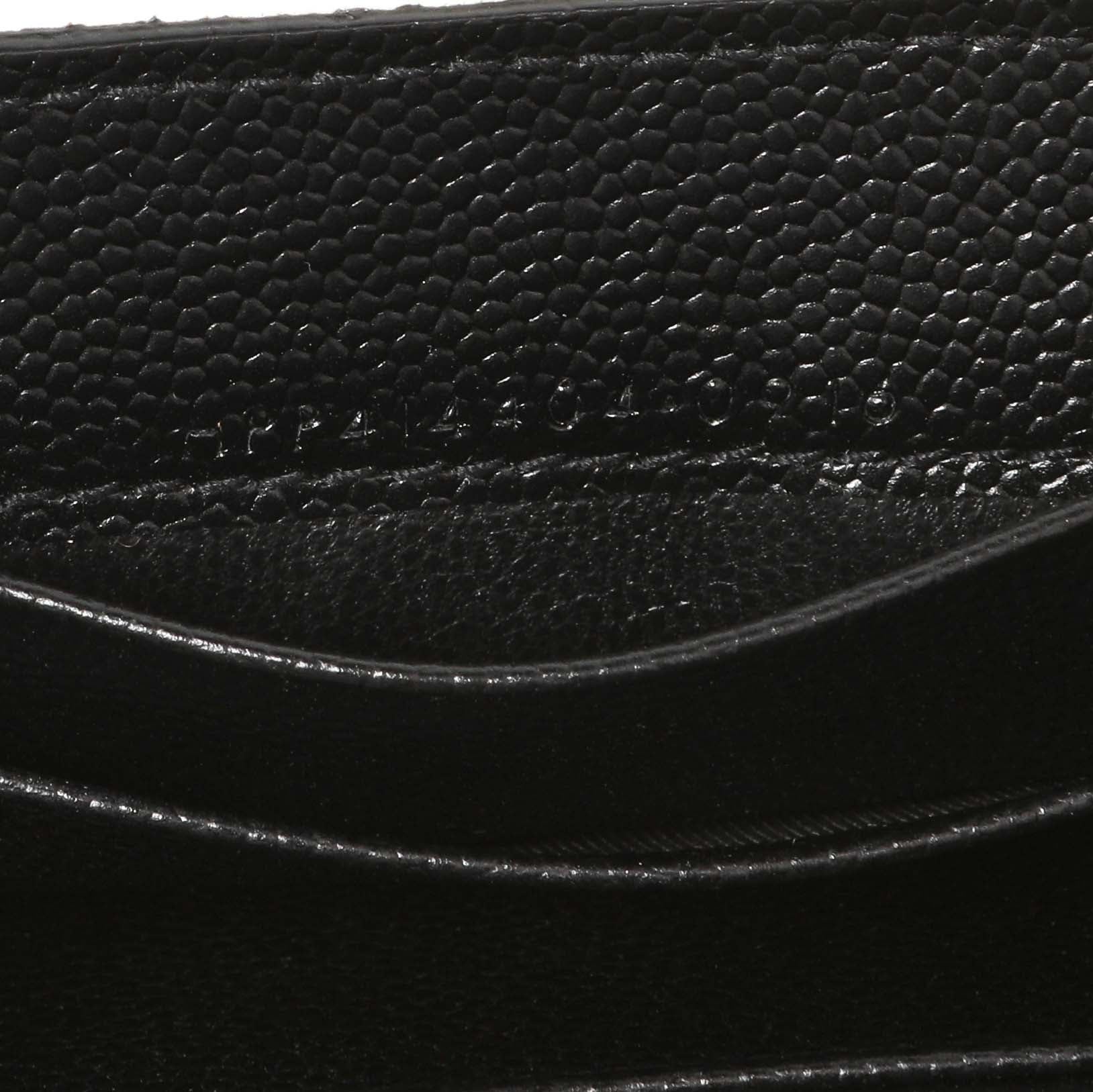 Exclusive Saint Laurent Black Grain De Poudre Matelasse Chevron Monogram Envelope Wallet — Alternate View 14
