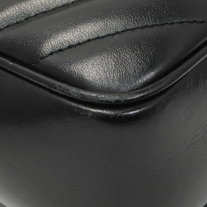 Exclusive Saint Laurent Black Calfskin Matelasse Monogram Lou Camera Bag — Top View