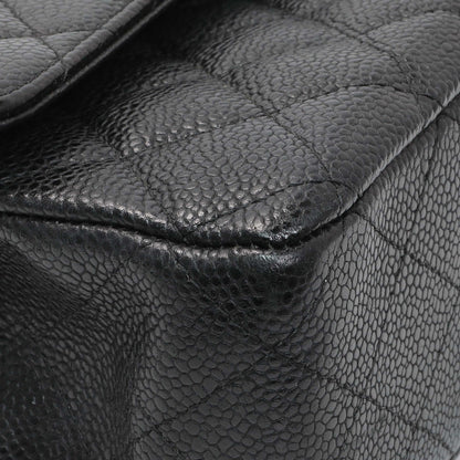 Exclusive Chanel Black Quilted Caviar Medium Classic Double Flap — Top View