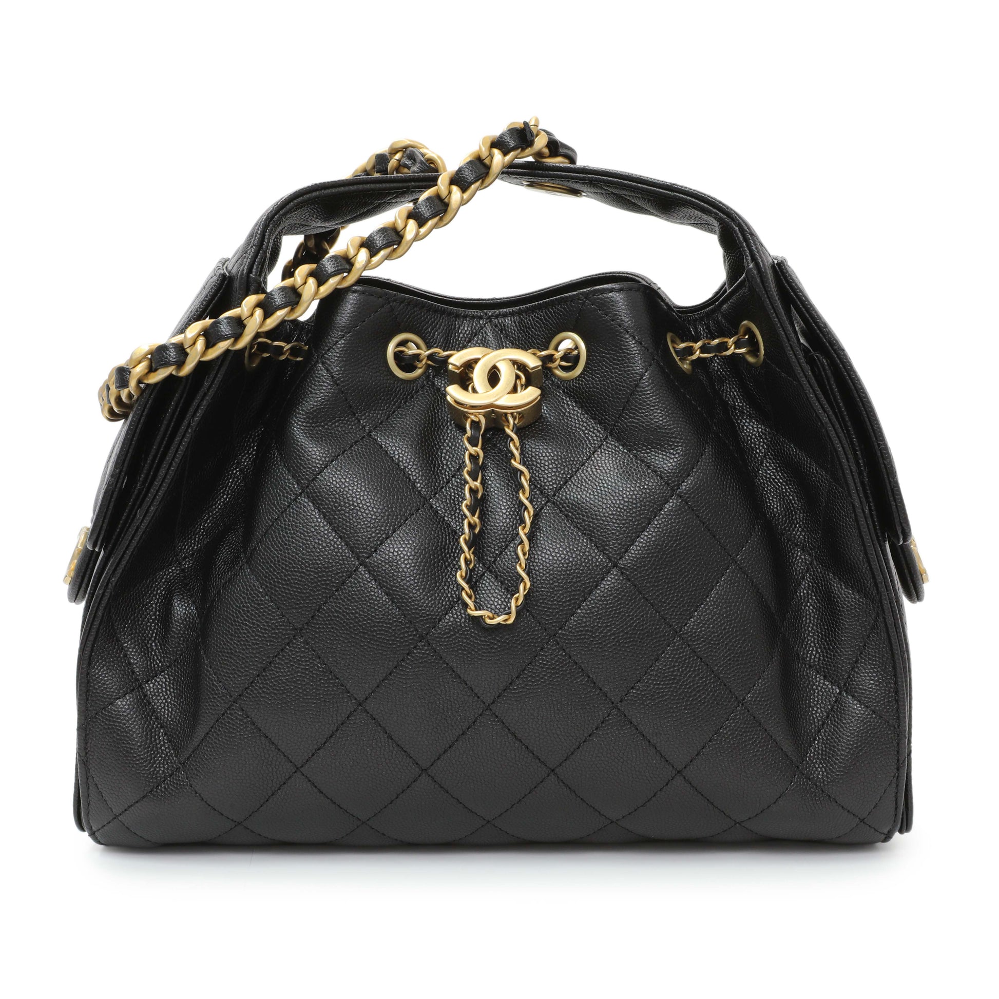Exclusive Chanel Caviar Quilted Small Chanel 25 Handbag — Front View