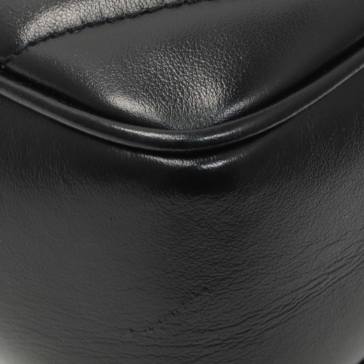 Exclusive Saint Laurent Black Calfskin Matelasse Monogram Lou Camera Bag — Lifestyle View