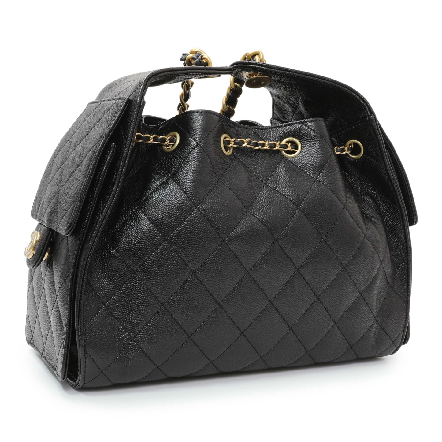 Exclusive Chanel Caviar Quilted Small Chanel 25 Handbag — Side View