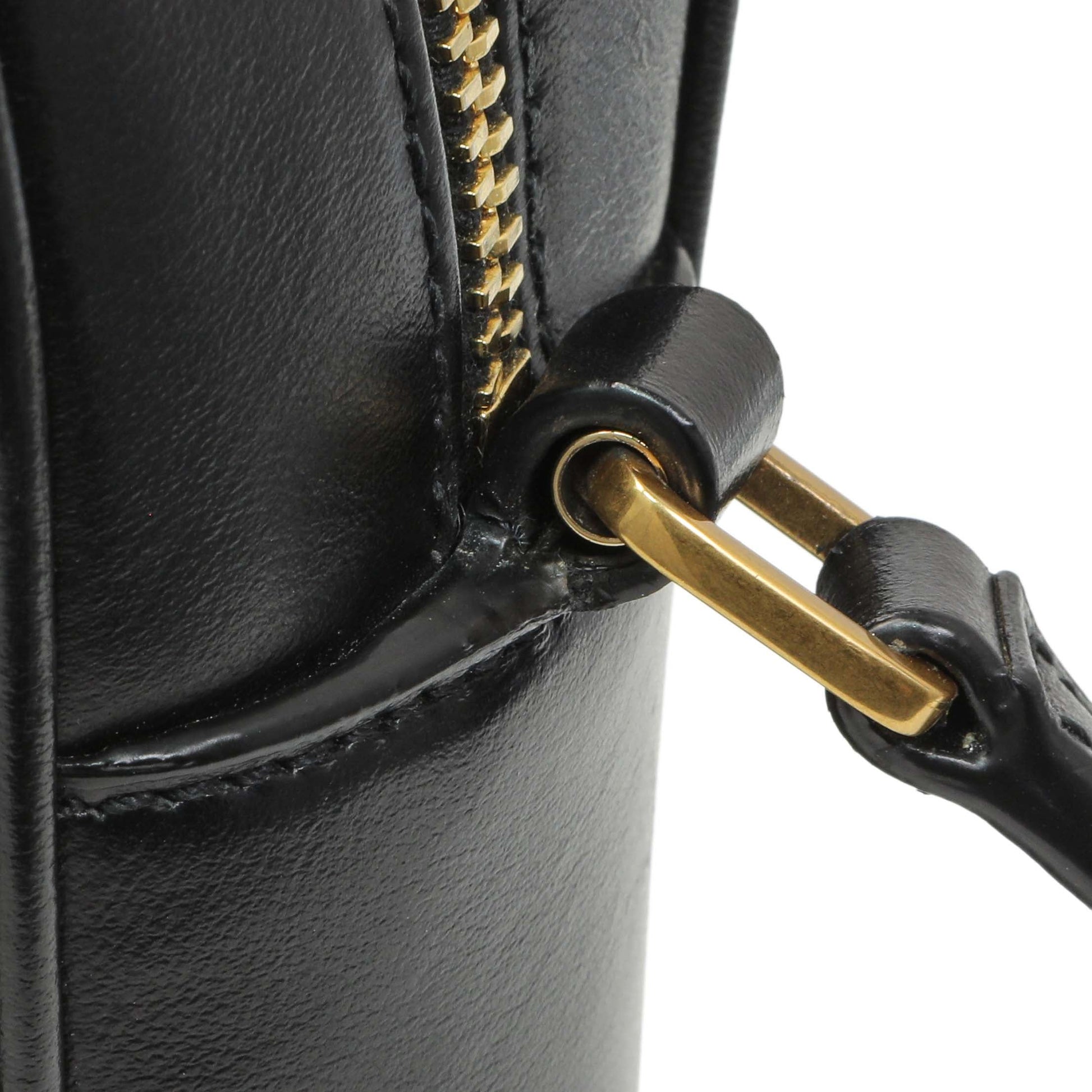 Exclusive Saint Laurent Black Calfskin Matelasse Monogram Lou Camera Bag — Alternate View 14