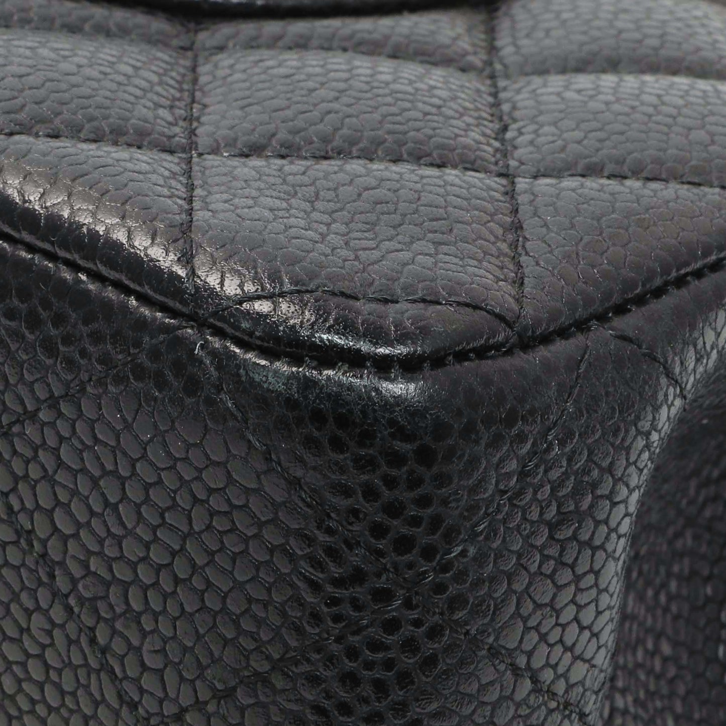 Exclusive Chanel Black Quilted Caviar Medium Classic Double Flap — Alternate View 7