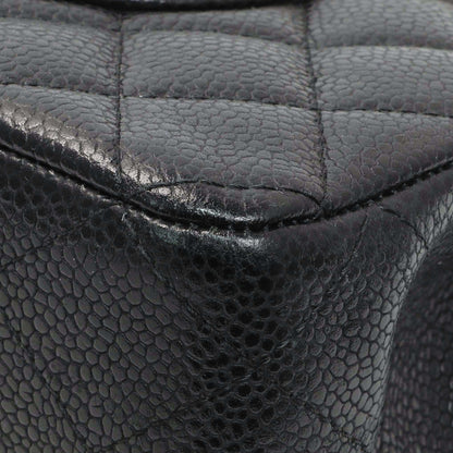 Exclusive Chanel Black Quilted Caviar Medium Classic Double Flap — Alternate View 7