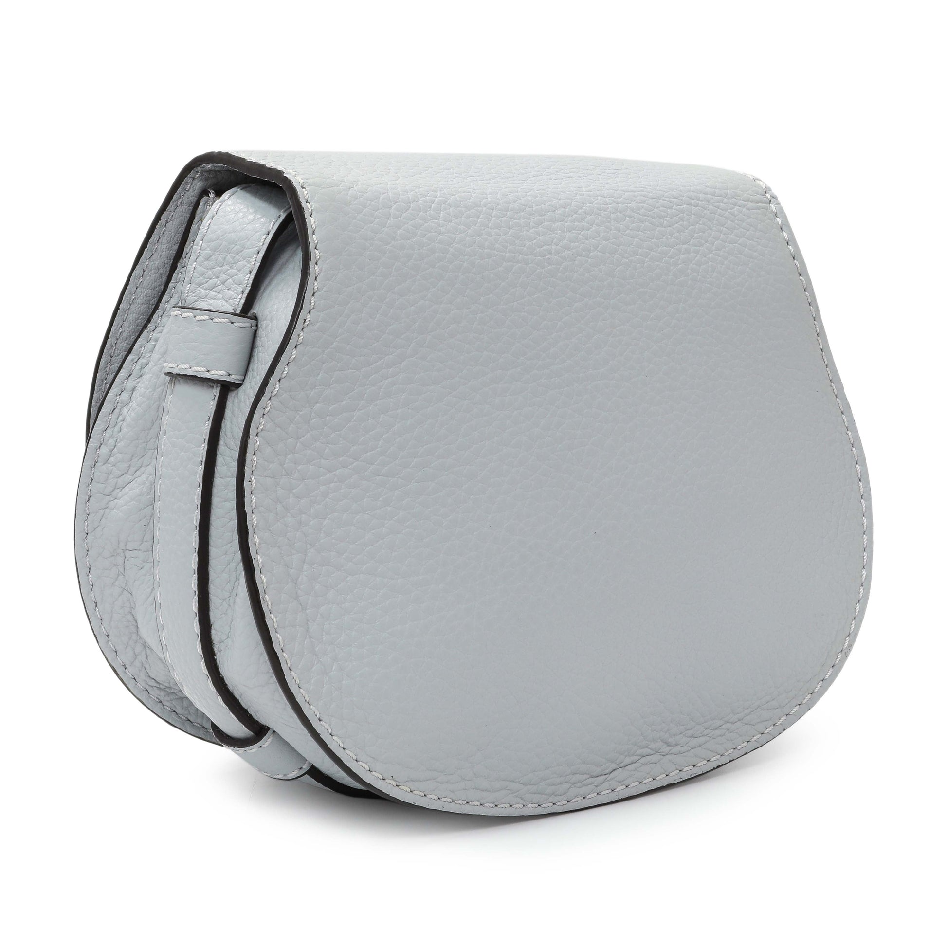 Exclusive Chloe Blue Mist Mini Marcie Round Crossbody — Side View
