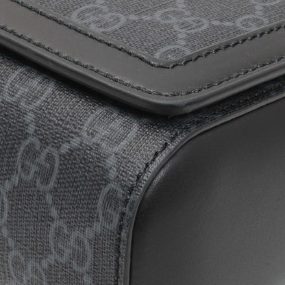 Exclusive Gucci Black GG Supreme Monogram Medium Crossbody Messenger — Detail View