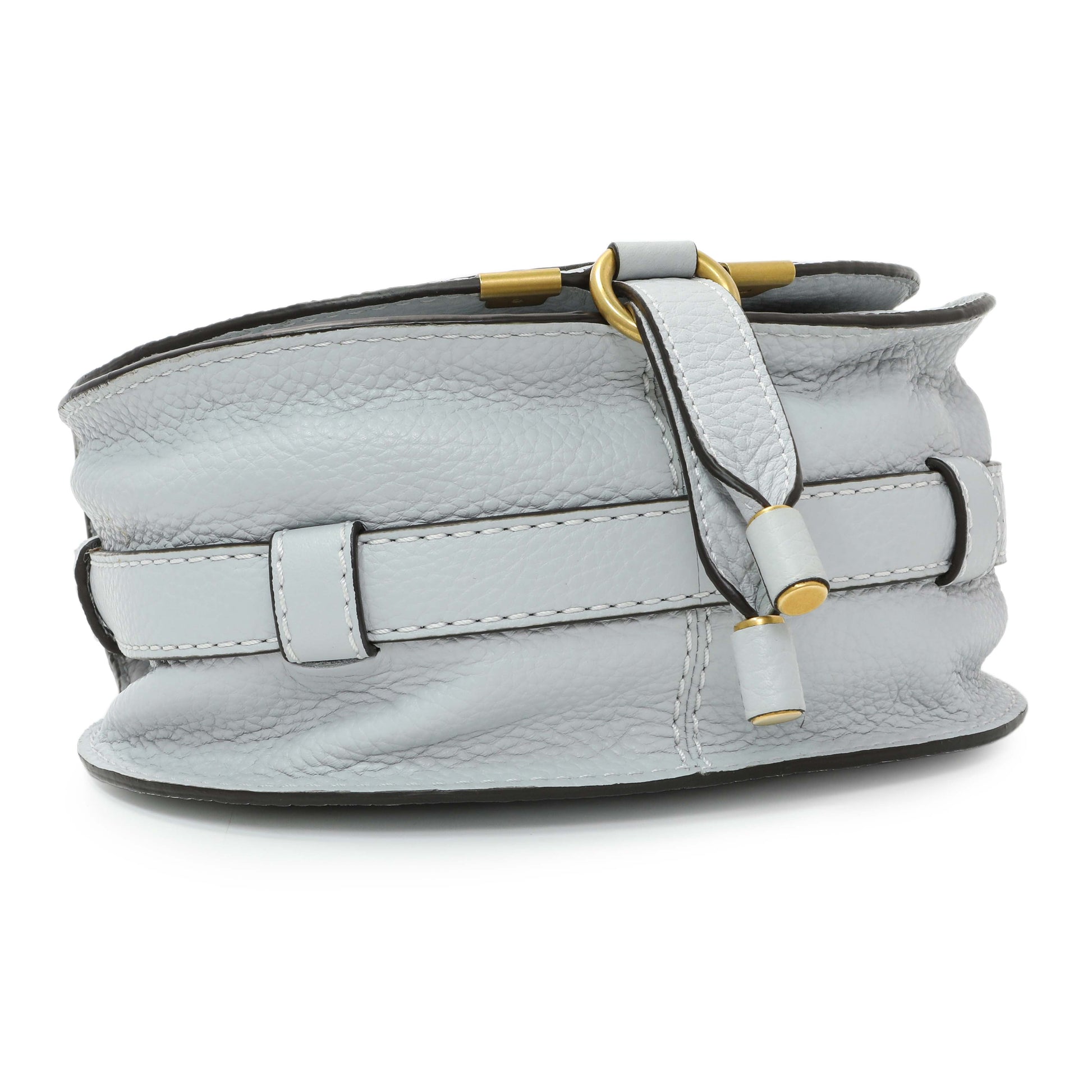 Exclusive Chloe Blue Mist Mini Marcie Round Crossbody — Back View