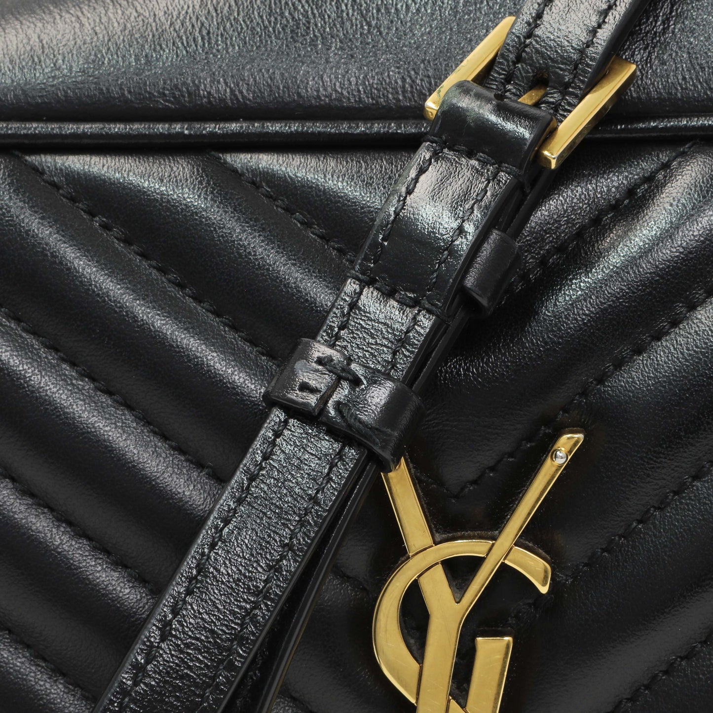 Exclusive Saint Laurent Black Calfskin Matelasse Monogram Lou Camera Bag — Alternate View 15