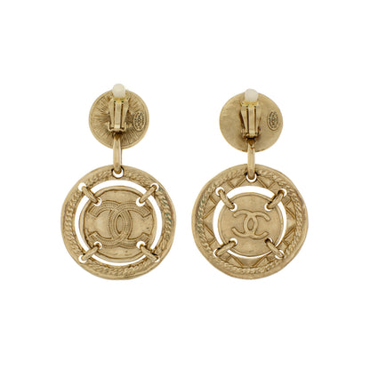Exclusive Chanel Round CC Coin Clip On Earrings — Side View