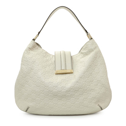 Exclusive Gucci White Guccissima Large New Ladies Web Hobo — Front View