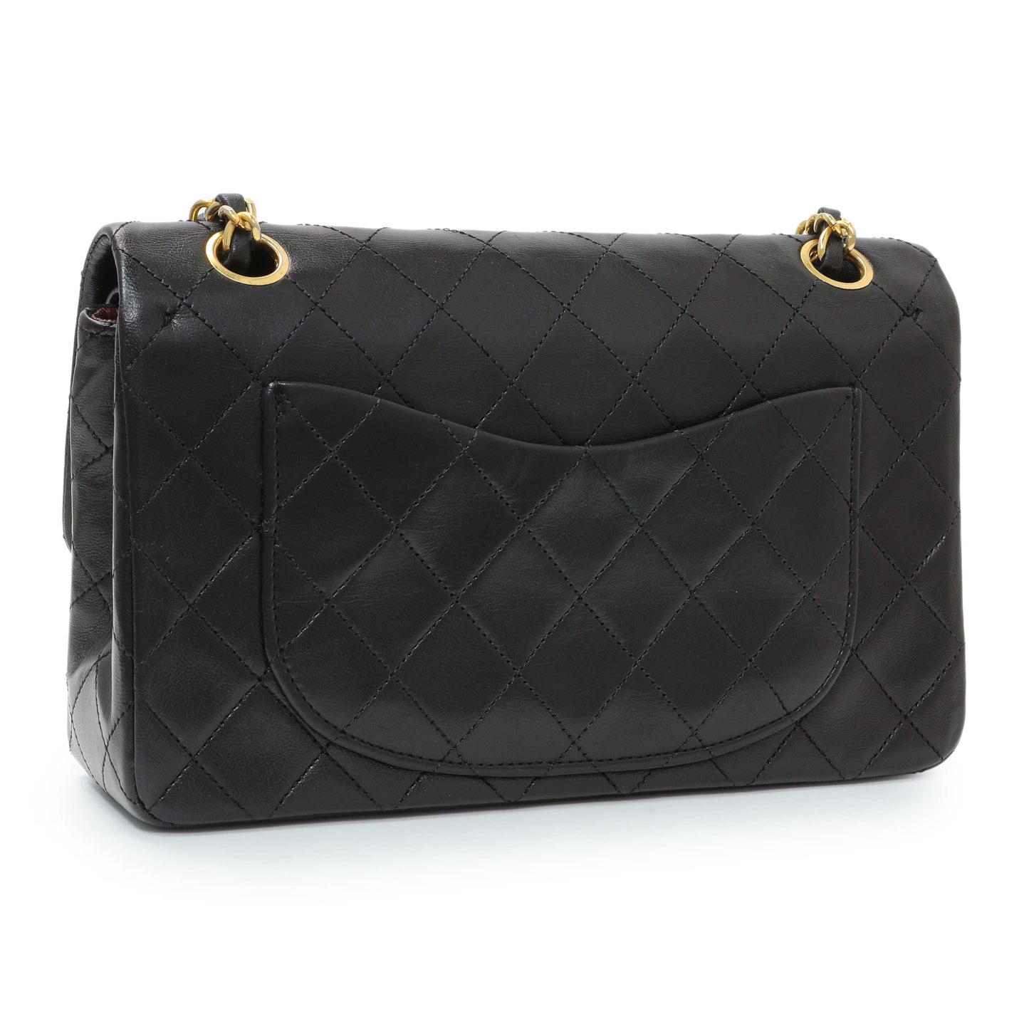 Exclusive Chanel Black Quilted Lambskin Vintage Small Double Flap — Side View
