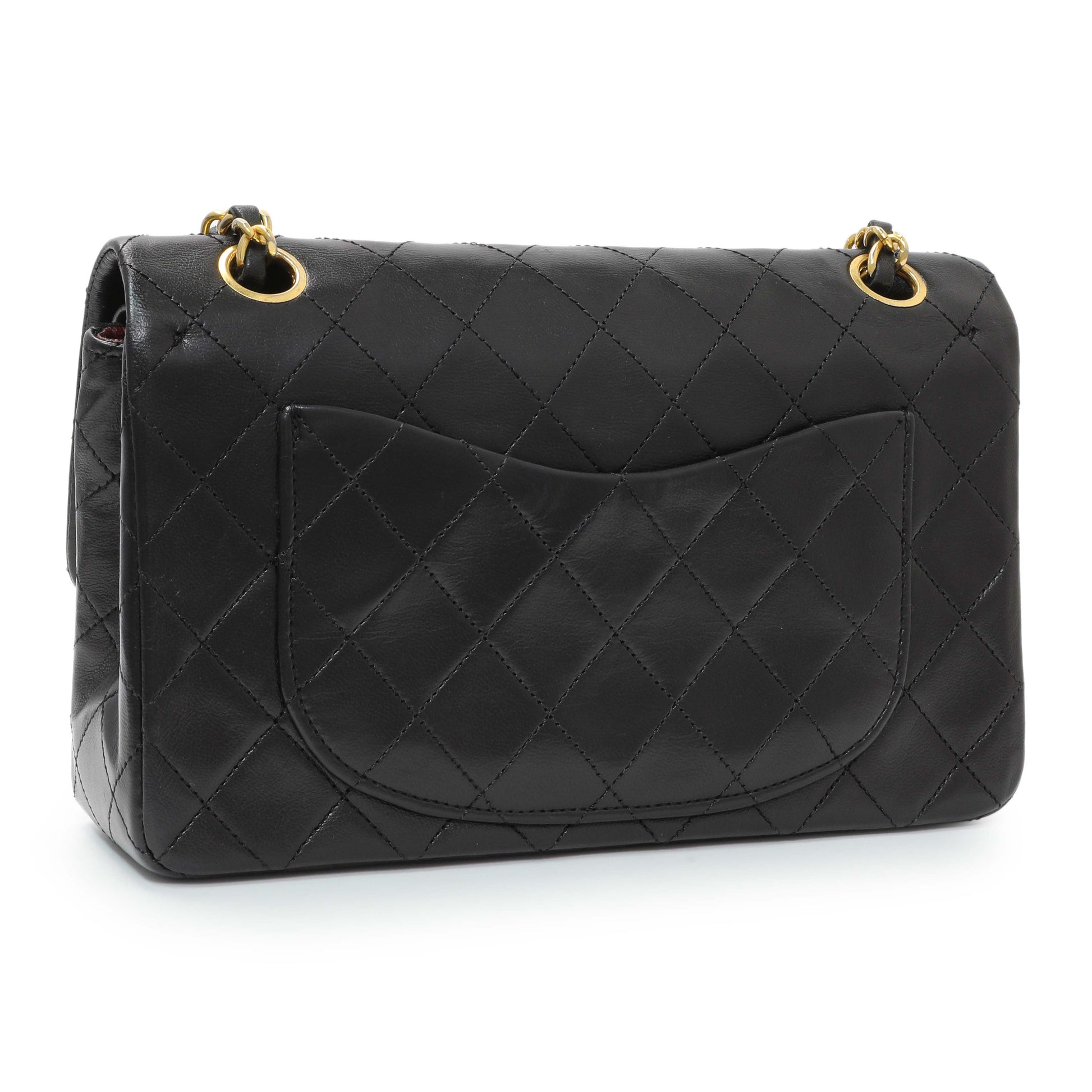 Exclusive Chanel Black Quilted Lambskin Vintage Small Double Flap — Side View