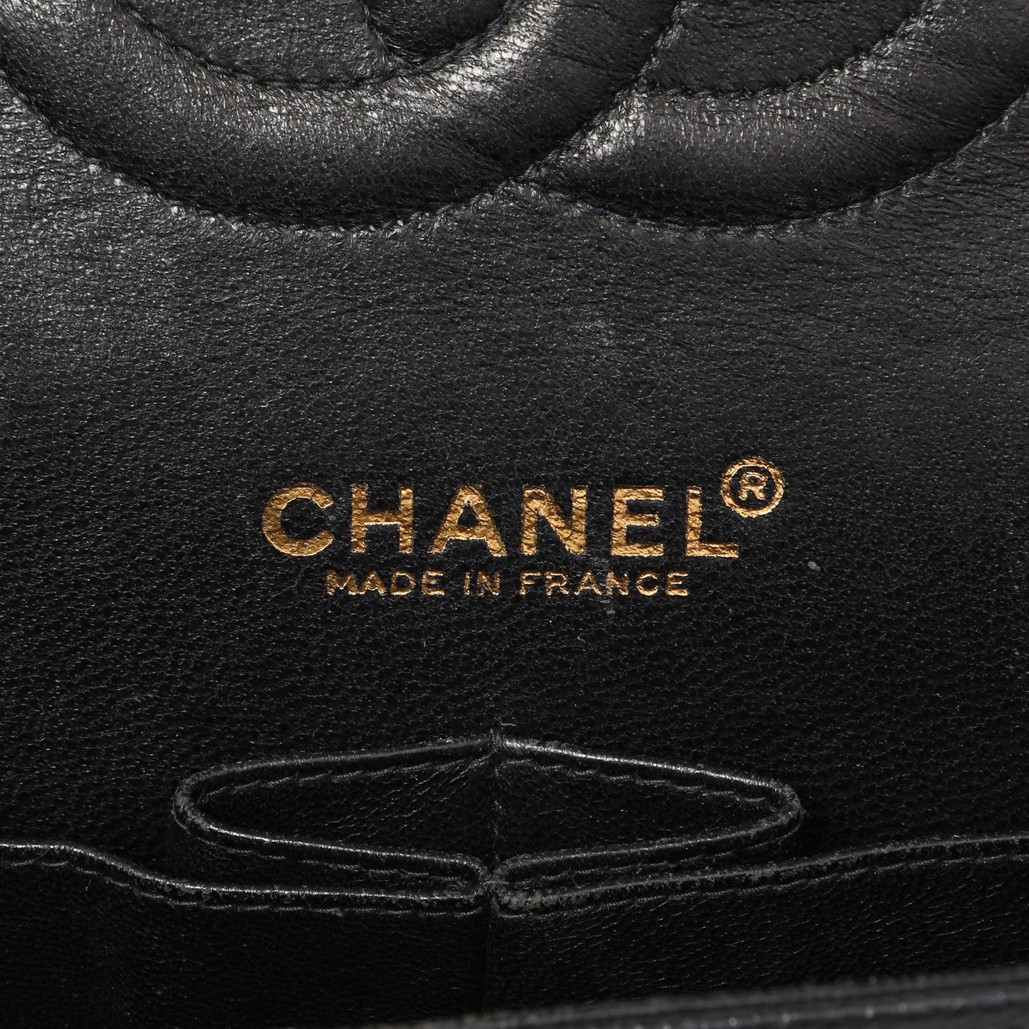 Exclusive Chanel Black Quilted Caviar Medium Classic Double Flap — Detail View