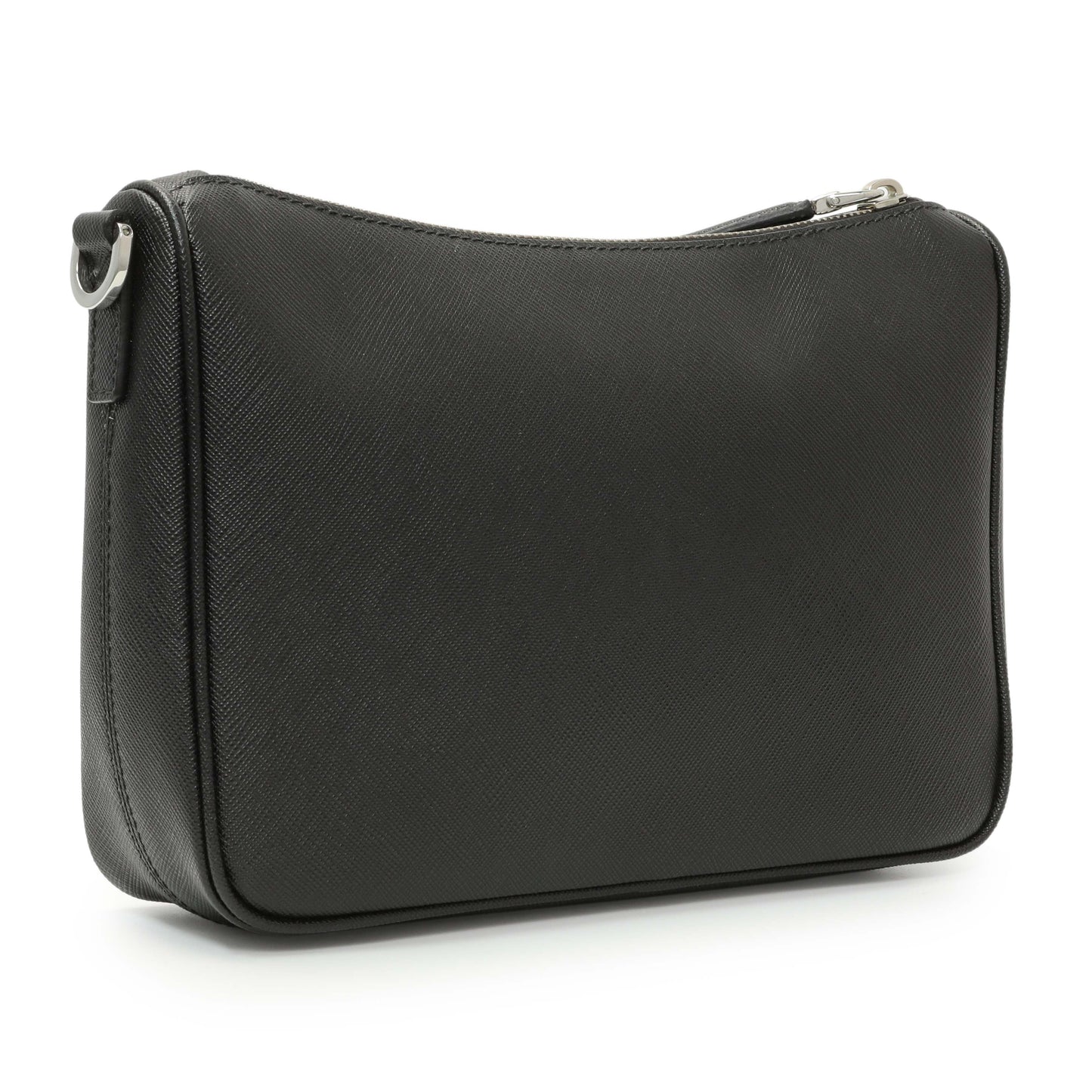 Exclusive Prada Black Saffiano Travel Crossbody Bag — Side View