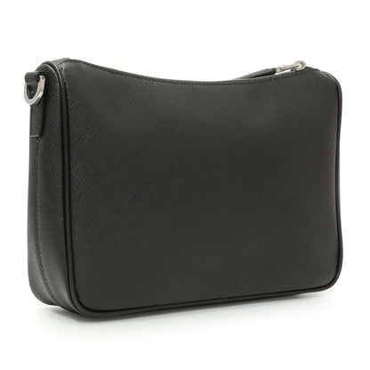Exclusive Prada Black Saffiano Travel Crossbody Bag — Side View