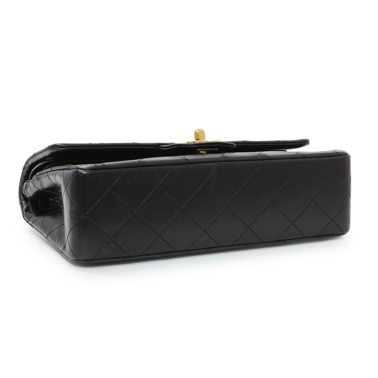 Exclusive Chanel Black Quilted Lambskin Vintage Small Double Flap — Back View