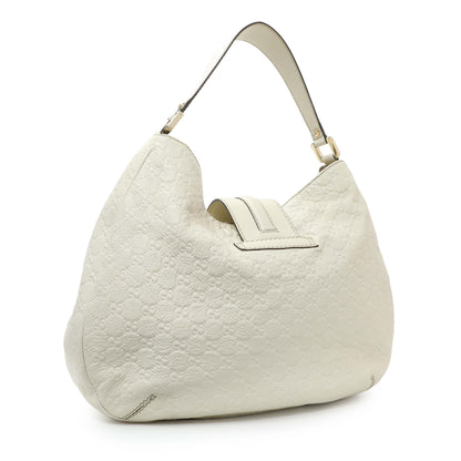 Exclusive Gucci White Guccissima Large New Ladies Web Hobo — Side View
