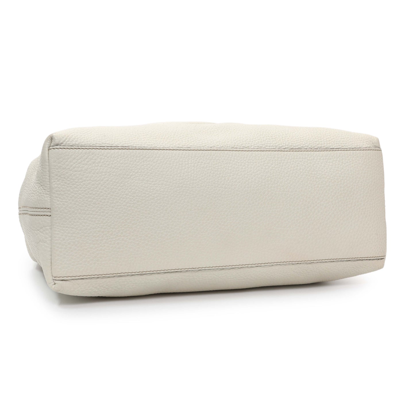 Exclusive Gucci White Pebbled Calfskin Medium Soho Chain Shoulder Bag — Back View