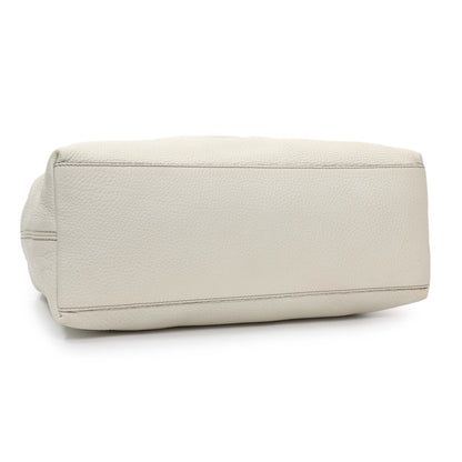 Exclusive Gucci White Pebbled Calfskin Medium Soho Chain Shoulder Bag — Back View