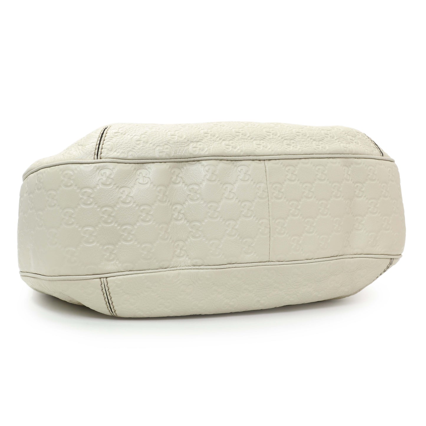 Exclusive Gucci White Guccissima Large New Ladies Web Hobo — Back View