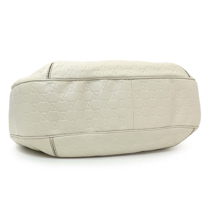 Exclusive Gucci White Guccissima Large New Ladies Web Hobo — Back View