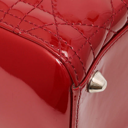 Exclusive Christian Dior Red Patent Cannage Large Lady Dior — Top View