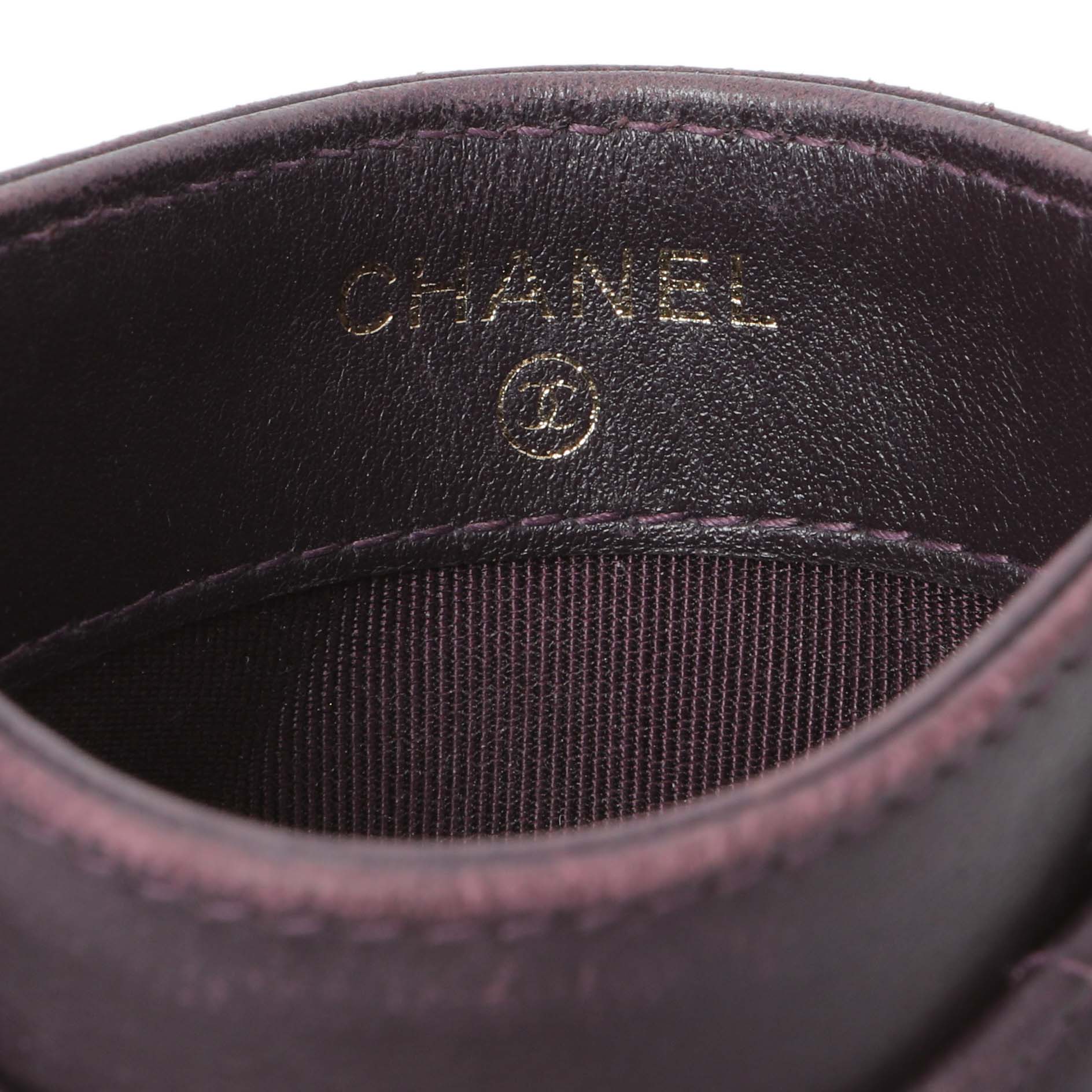 Exclusive Chanel Purple Lambskin Quilted Card Holder — Alternate View 9