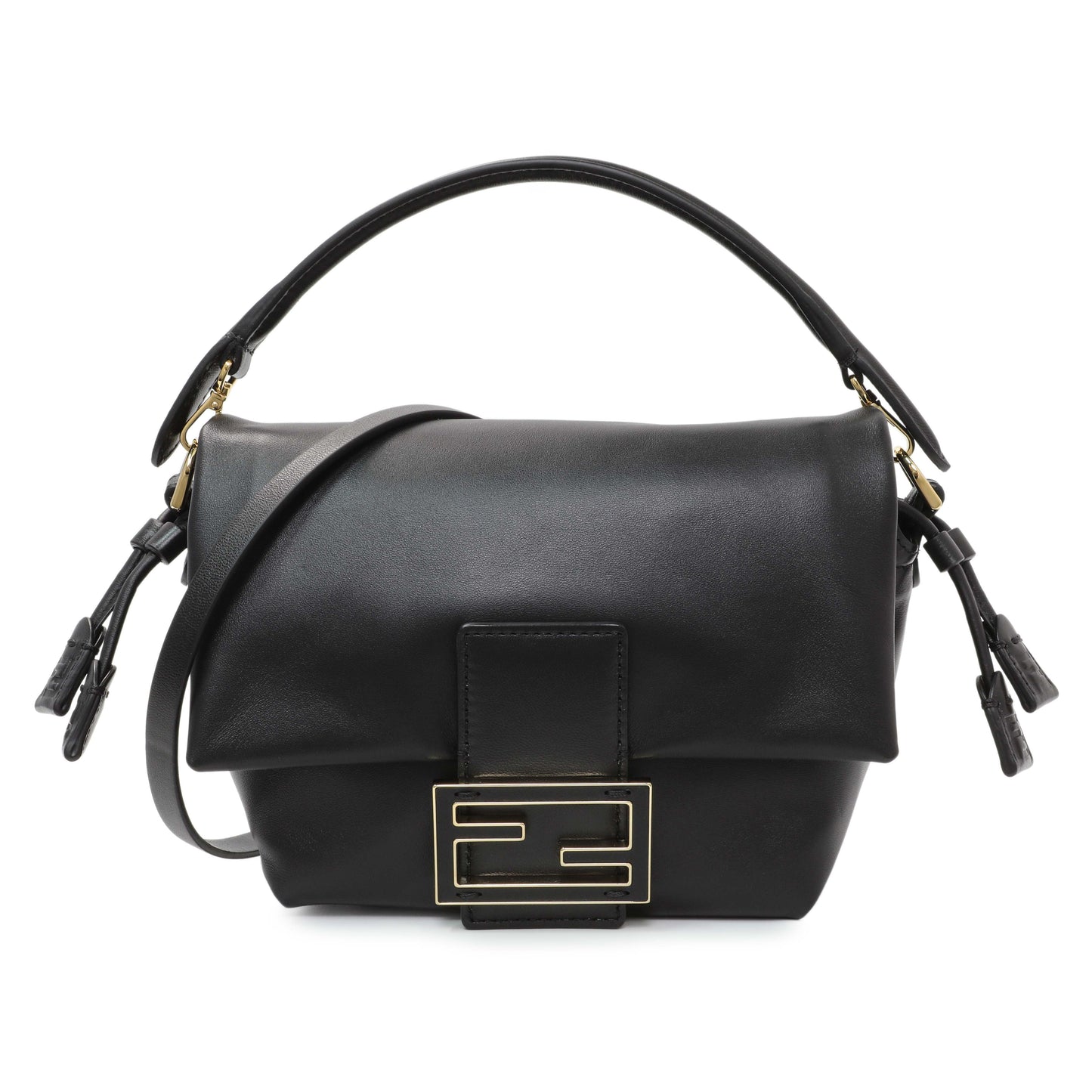 Exclusive Fendi Black Calfskin Mamma Baguette — Front View