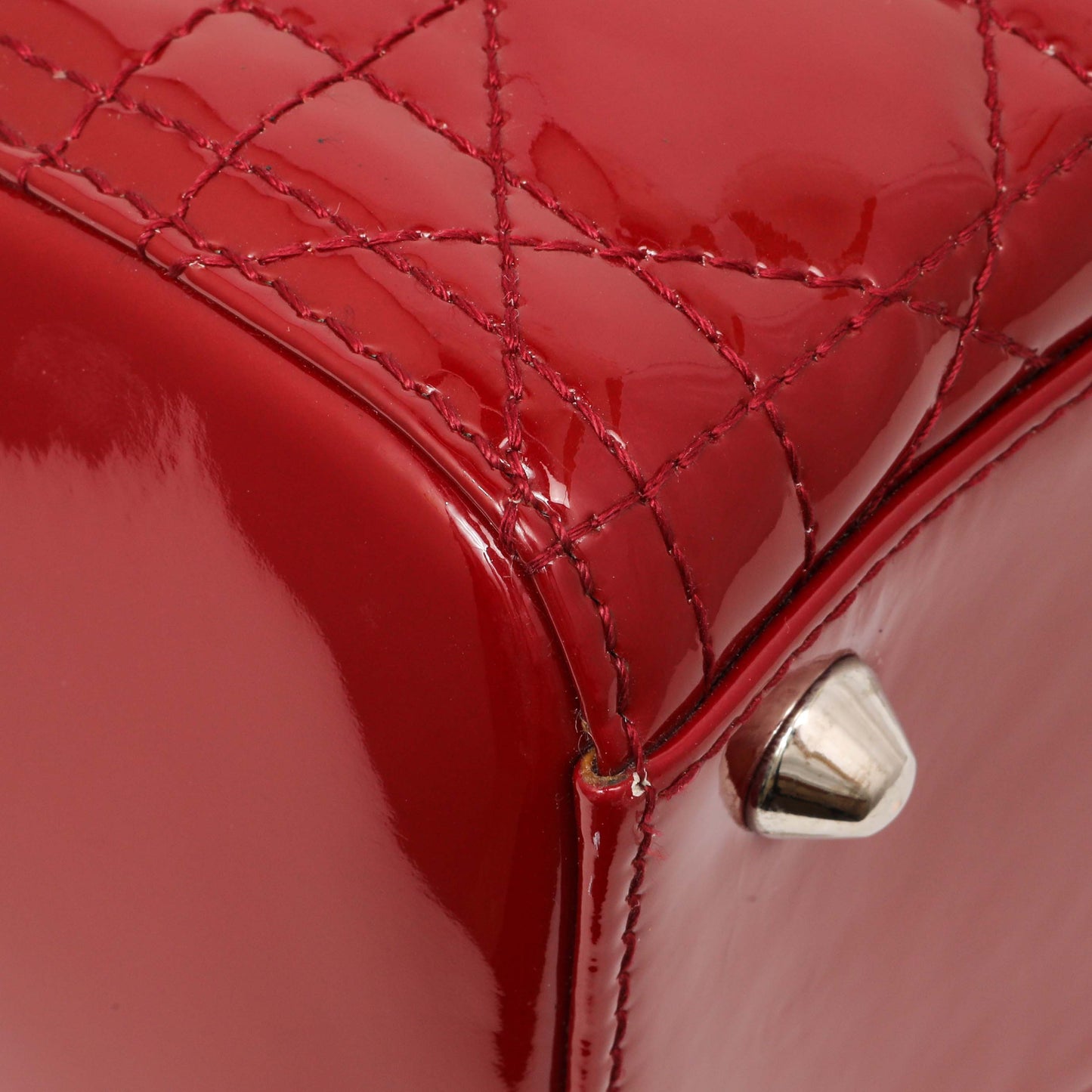 Exclusive Christian Dior Red Patent Cannage Large Lady Dior — Lifestyle View
