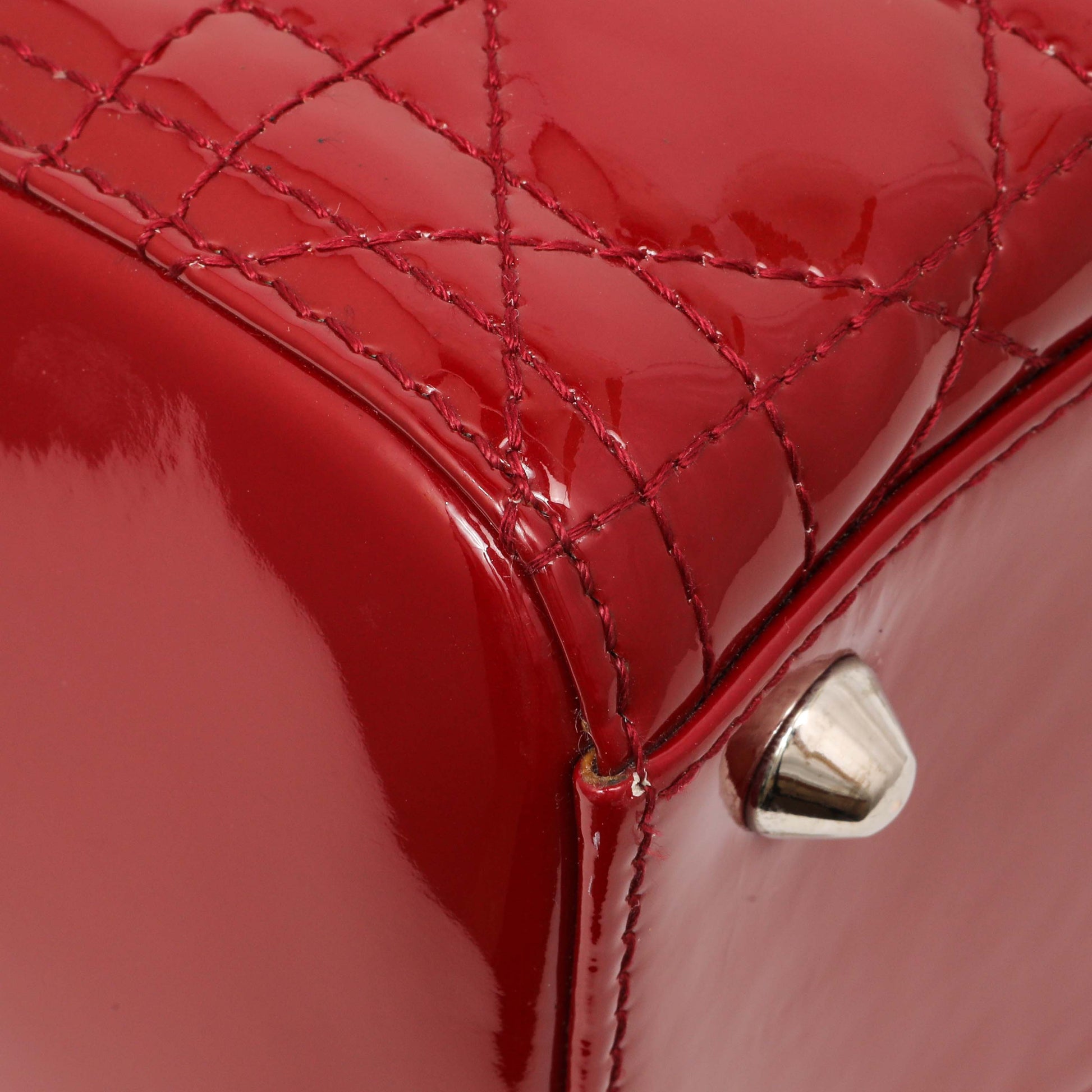 Exclusive Christian Dior Red Patent Cannage Large Lady Dior — Lifestyle View
