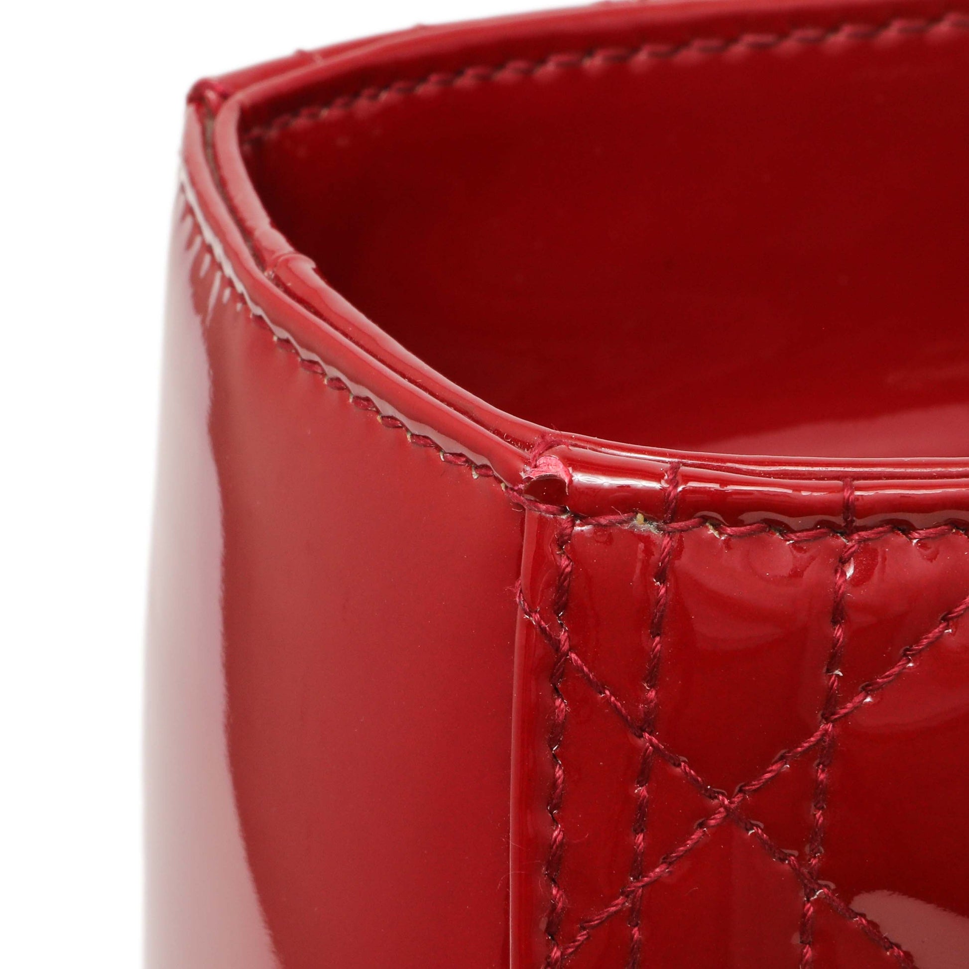 Exclusive Christian Dior Red Patent Cannage Large Lady Dior — Alternate View 8