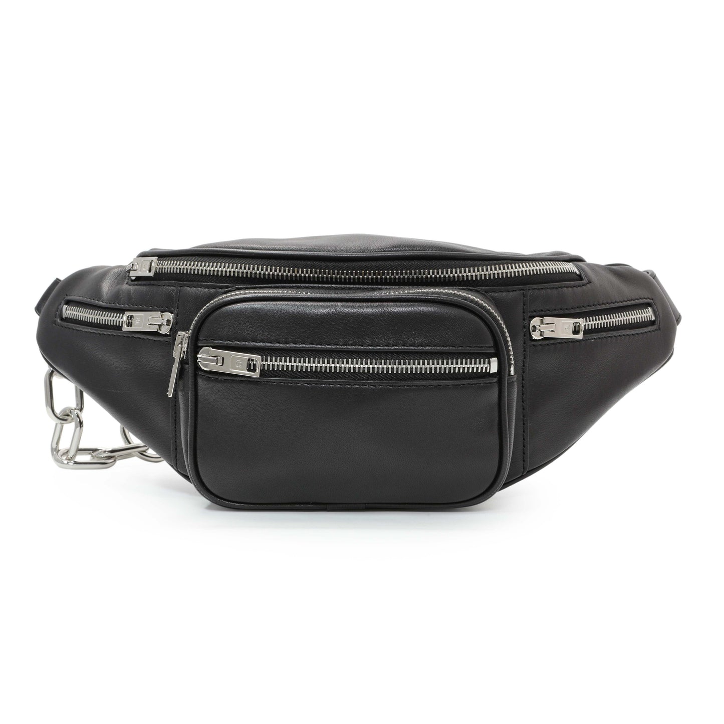 Exclusive Alexander Wang Black Lambskin Attica Belt Bag — Front View