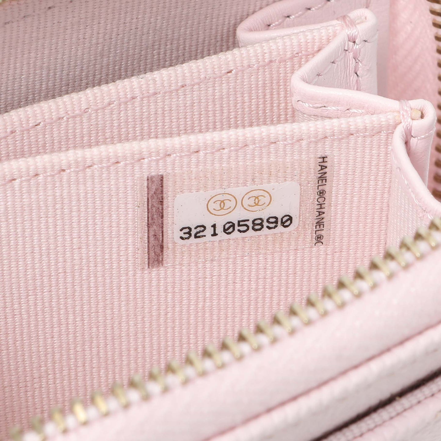 Exclusive Chanel Light Pink Quilted Caviar Zip Coin Wallet — Lifestyle View