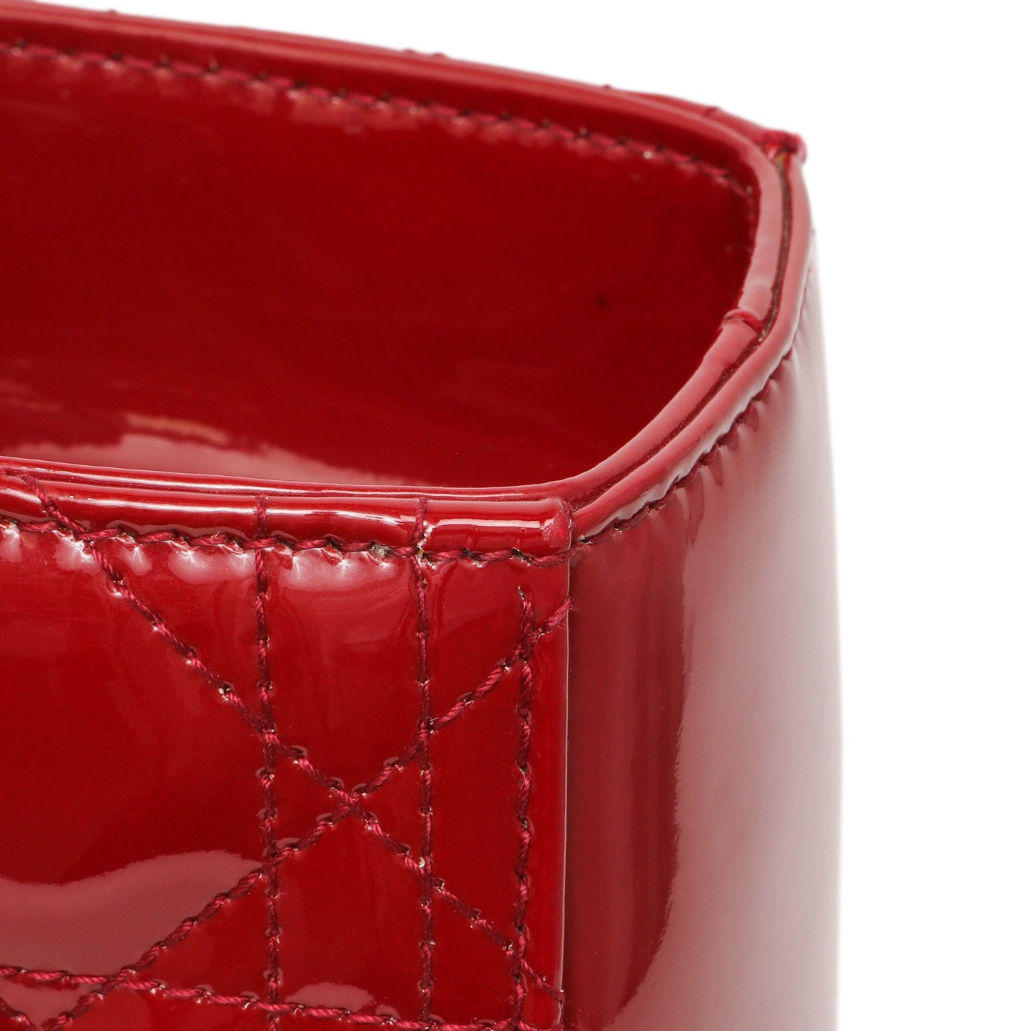 Exclusive Christian Dior Red Patent Cannage Large Lady Dior — Alternate View 9