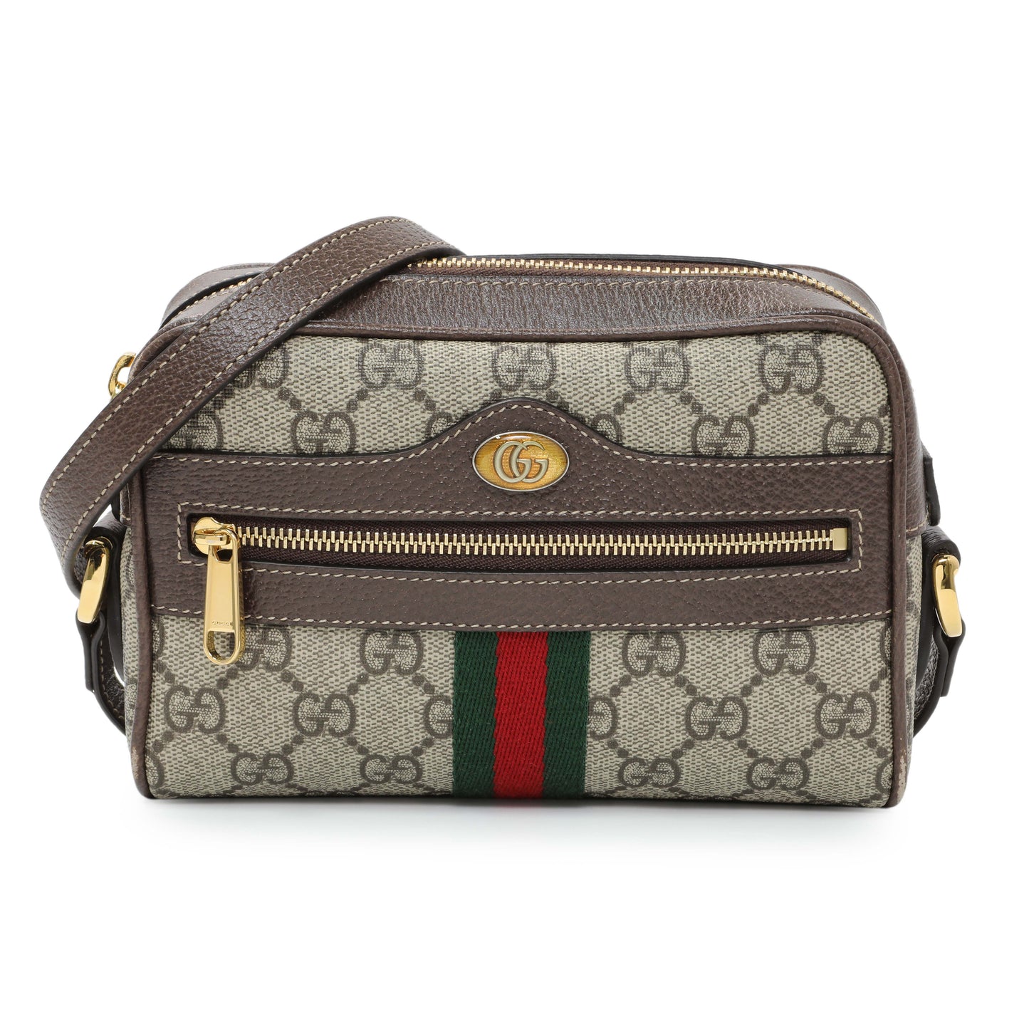 Exclusive Gucci Supreme Canvas Ophidia Mini Shoulder Bag — Front View