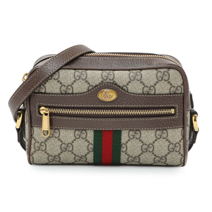 Exclusive Gucci Supreme Canvas Ophidia Mini Shoulder Bag — Front View
