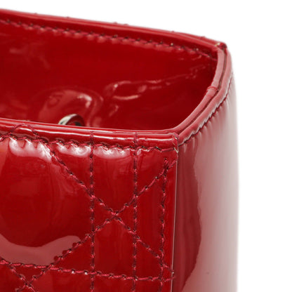 Exclusive Christian Dior Red Patent Cannage Large Lady Dior — Alternate View 11