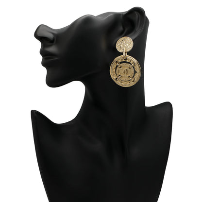 Exclusive Chanel Round CC Coin Clip On Earrings — Back View