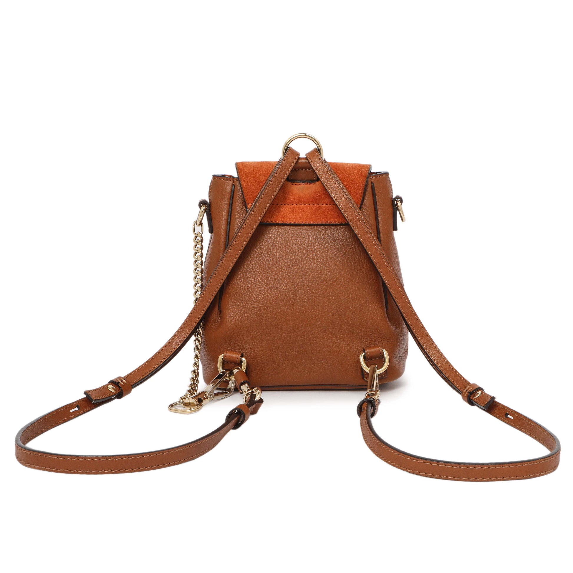 Exclusive Chloe Tan Suede Calfskin Mini Faye Backpack — Side View