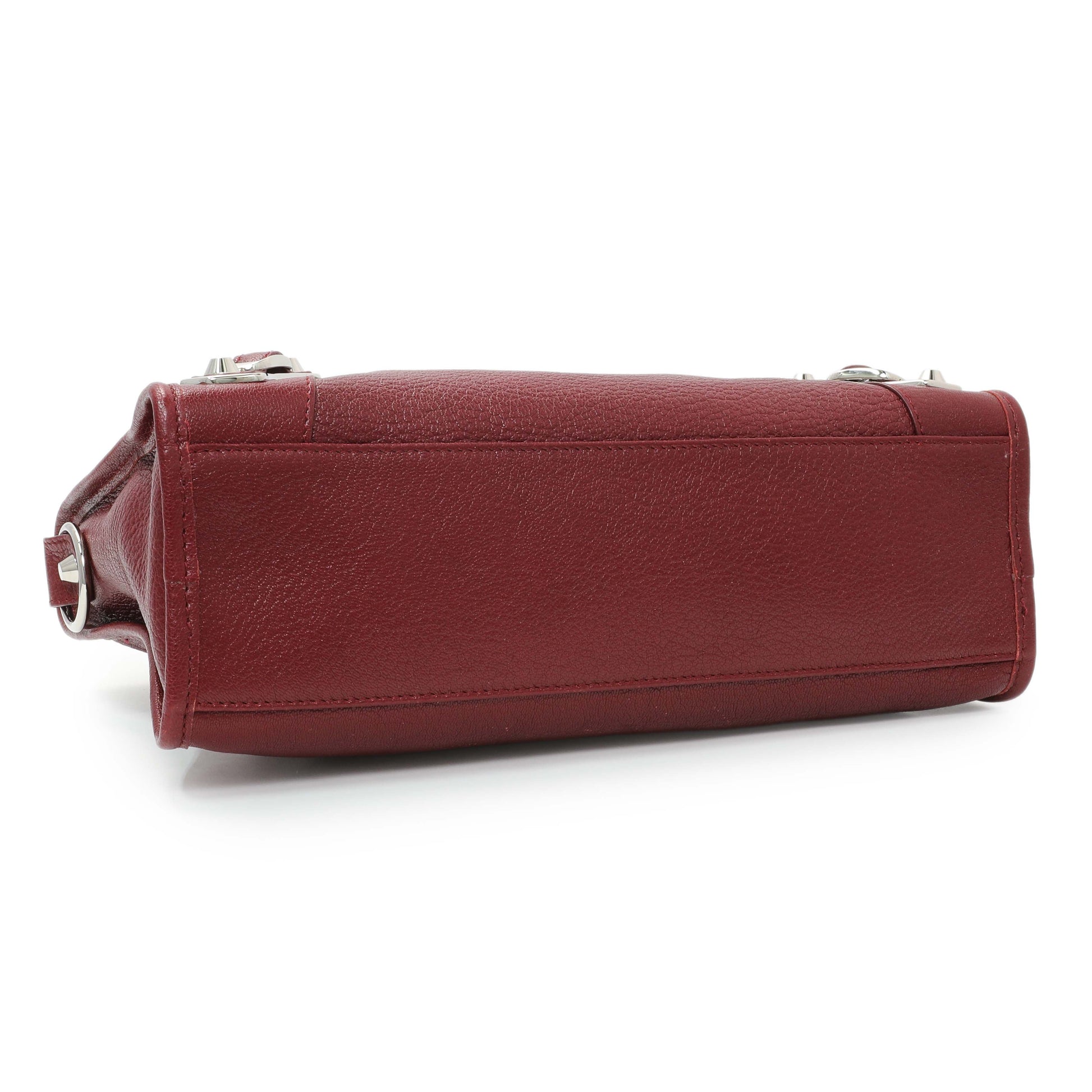 Exclusive Balenciaga Burgundy Chevre Metallic Edge Hardware S City — Back View