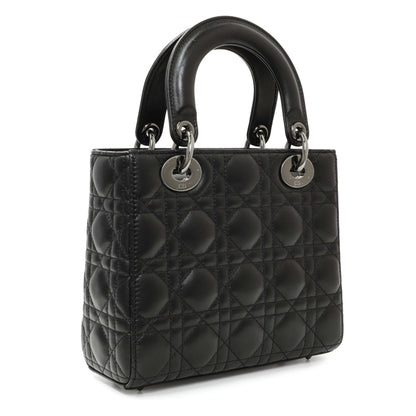 Exclusive Christian Dior Black Lambskin Cannage Small My ABCDior Lady Dior — Side View