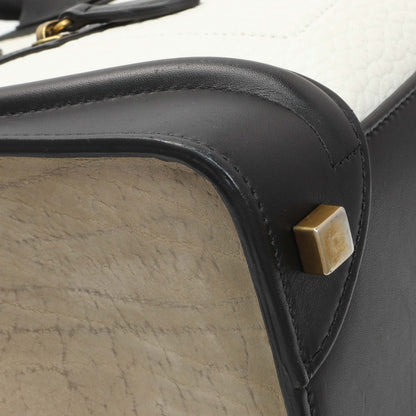 Exclusive Celine Tricolor Calfskin Suede Micro Luggage Tote — Top View