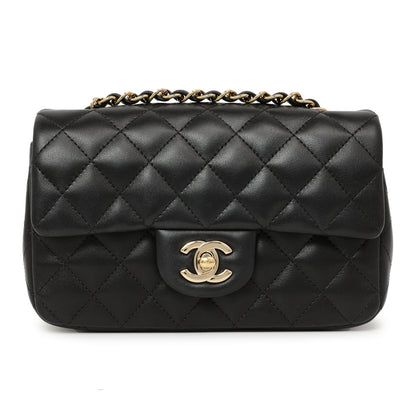 Exclusive Chanel Black Quilted Lambskin Mini Rectangular Flap — Side View